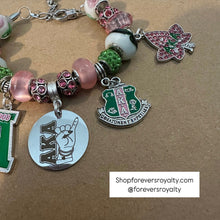 Load image into Gallery viewer, Silver charm bracelet - Green A