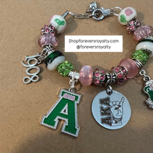 Load image into Gallery viewer, Silver charm bracelet - Green A
