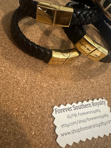 Leather Alpha Phi Alpha bracelet