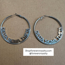 Load image into Gallery viewer, Delta Sigma Theta hoop earrings