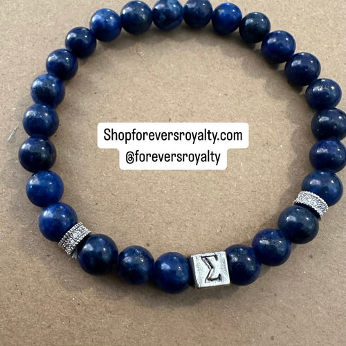 Blue Sigma bracelet.