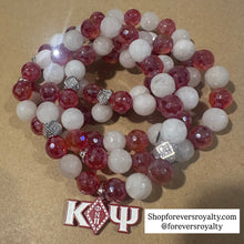 Load image into Gallery viewer, Red and white Kappa Alpha Psi bracelet