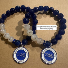 Load image into Gallery viewer, Blue Zeta Phi Beta bracelet.