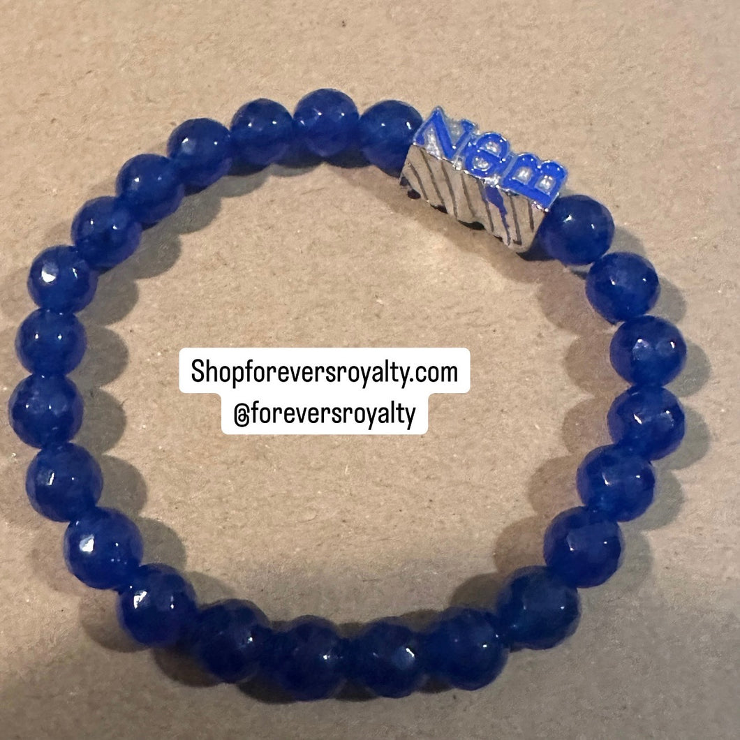 Silver and Blue Zeta bracelet.