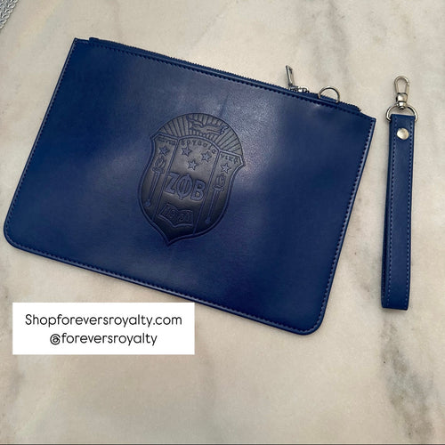 Blue Zeta Phi Beta wristlet purse