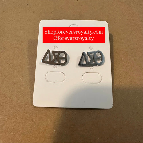 Delta Sigma Theta stud earrings.