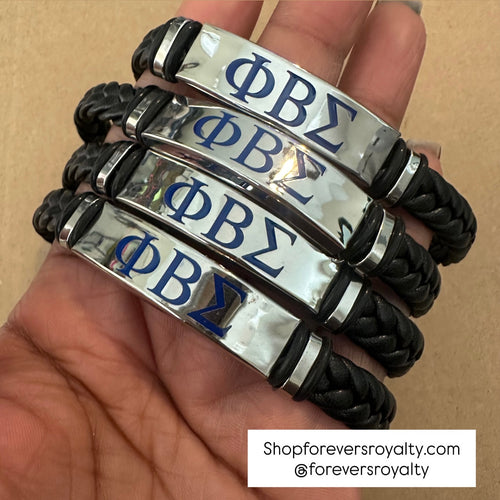 Leather Phi Beta Sigma bracelet.