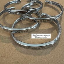 Load image into Gallery viewer, Silver Kappa Alpha Psi bangle