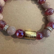 Load image into Gallery viewer, Red and gold Kappa Alpha Psi bracelet.