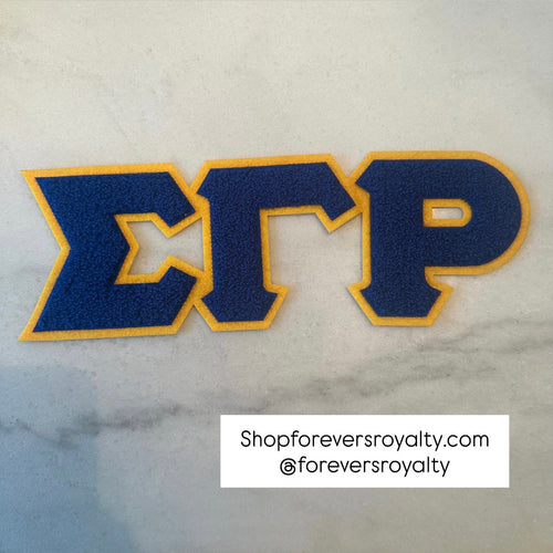 Blue Sigma Gamma Rho chenille patch