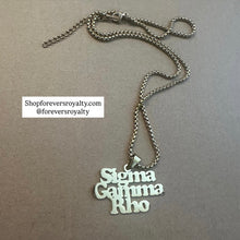 Load image into Gallery viewer, Gold Sigma Gamma Rho necklace
