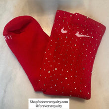 Load image into Gallery viewer, Red rhinestone socks (crew)