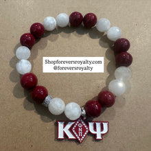 Load image into Gallery viewer, Red and white Kappa Alpha Psi bracelet