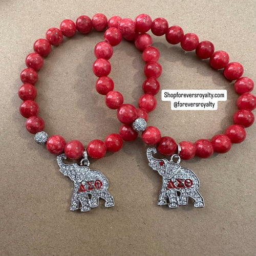 Red Delta elephant bracelet.