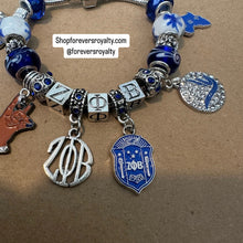 Load image into Gallery viewer, Zeta Phi Beta charm bracelet.