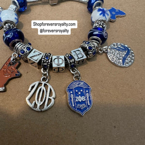 Zeta Phi Beta charm bracelet.