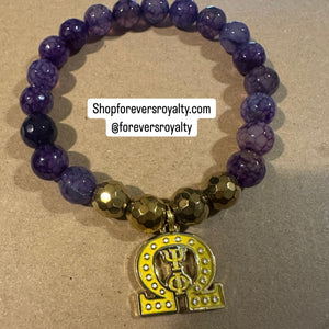 Purple and Gold Omega yellow bracelet