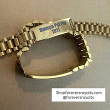 Load image into Gallery viewer, Gold metal Omega Psi Phi bracelet