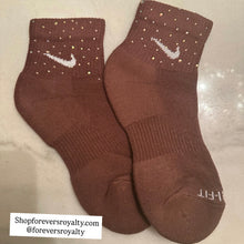 Load image into Gallery viewer, Brown rhinestone socks