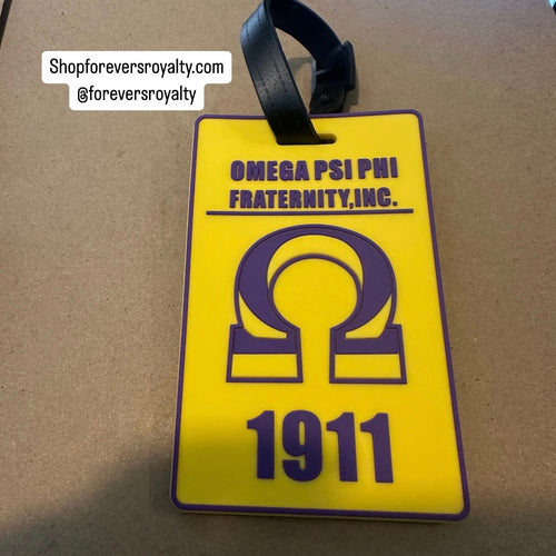 Omega Psi Phi luggage tag