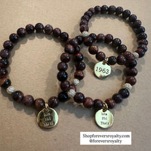 Load image into Gallery viewer, Tigers eye Iota Phi Theta bracelet .