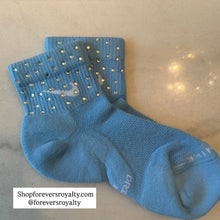 Load image into Gallery viewer, Blue rhinestone socks