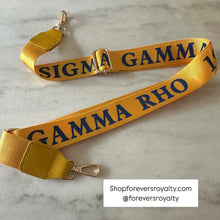 Load image into Gallery viewer, Sigma Gamma Rho bag strap.