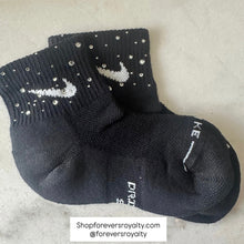 Load image into Gallery viewer, Black rhinestone socks (small/kids)