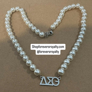 Delta Sigma Theta pearl necklace.