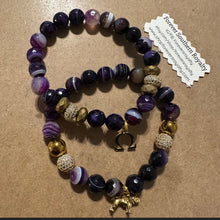 Load image into Gallery viewer, Gemstone Omega Psi Phi bracelet set.