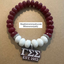 Load image into Gallery viewer, Sparkly Gamma Sigma Sigma bracelet (GSS)