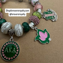 Load image into Gallery viewer, Silver sorority charm bracelet