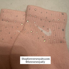 Load image into Gallery viewer, Pink rhinestone socks