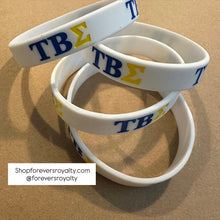 Load image into Gallery viewer, White Tau Beta Sigma wristband