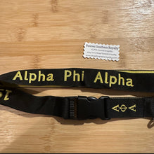 Load image into Gallery viewer, Black Alpha Phi Alpha lanyard