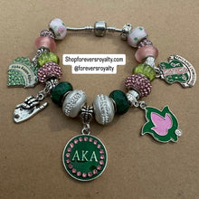 Load image into Gallery viewer, Silver sorority charm bracelet