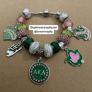 Silver sorority charm bracelet