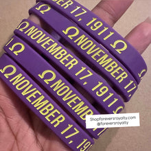 Load image into Gallery viewer, Omega Psi Phi founders wristband