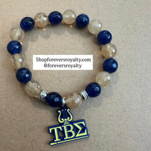 Load image into Gallery viewer, Tau Beta Sigma silver bracelet