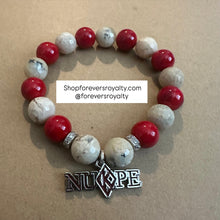 Load image into Gallery viewer, Red and tan Kappa Alpha Psi bracelet