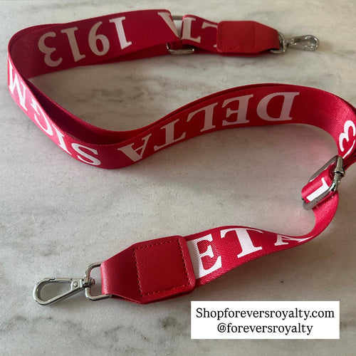Delta Sigma Theta bag strap.