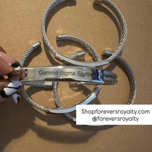 Load image into Gallery viewer, Silver Gamma Sigma Sigma bangle