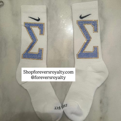 Sigma rhinestone socks