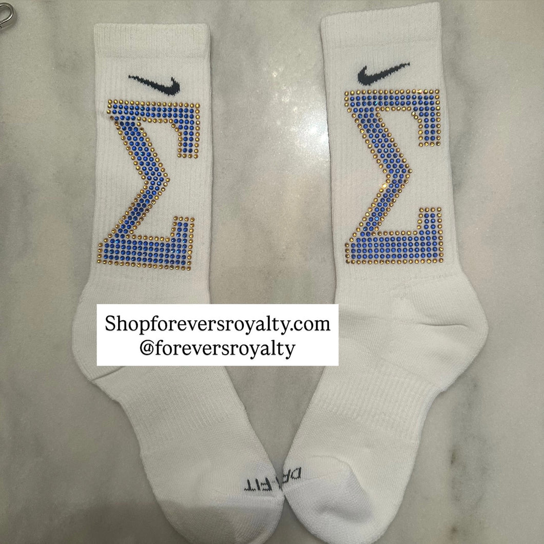 Sigma rhinestone socks