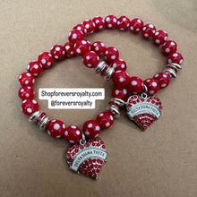 Load image into Gallery viewer, The red polka dot Delta bracelet.