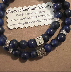 Blue Sigma bracelet.