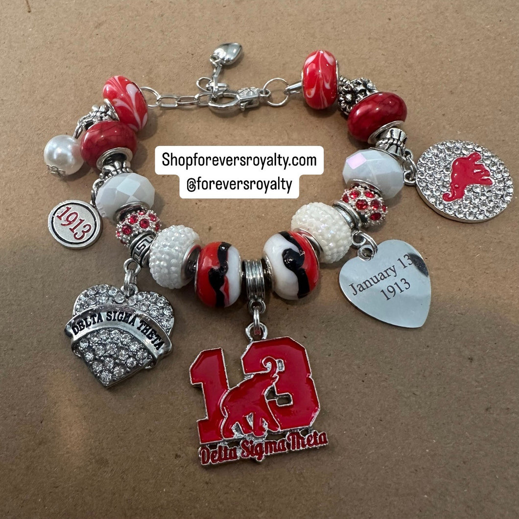 Delta Sigma Theta charm bracelet.