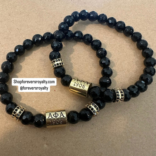 Gold Alpha bar bracelet