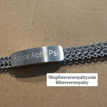 Load image into Gallery viewer, Silver Kappa Alpha Psi metal bracelet