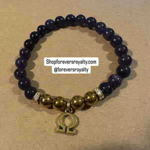 Purple Omega symbol bracelet